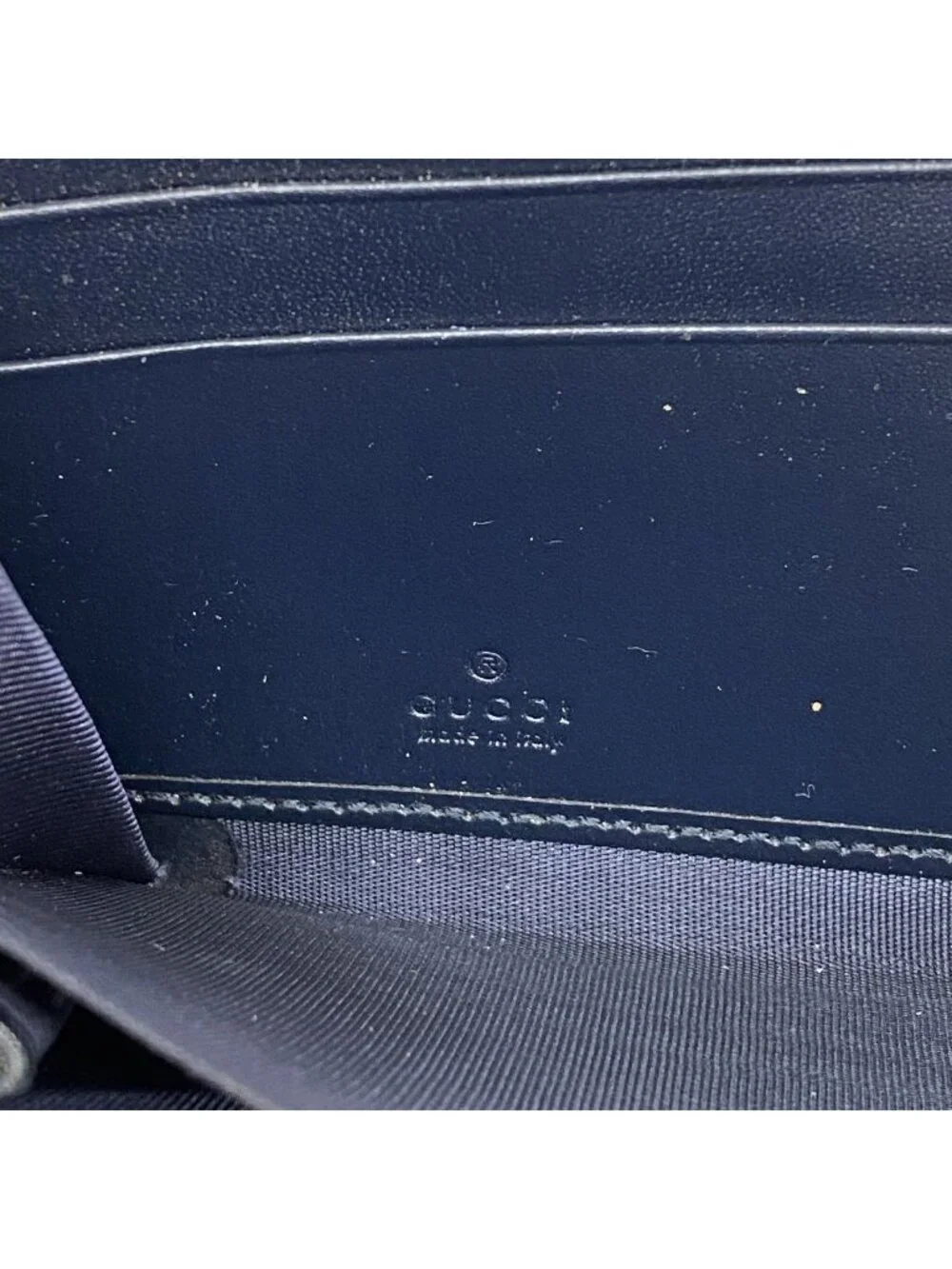 ★SOLD★ Gucci Wallet Guccissima Leather Navy Silver - Picture 4 of 8